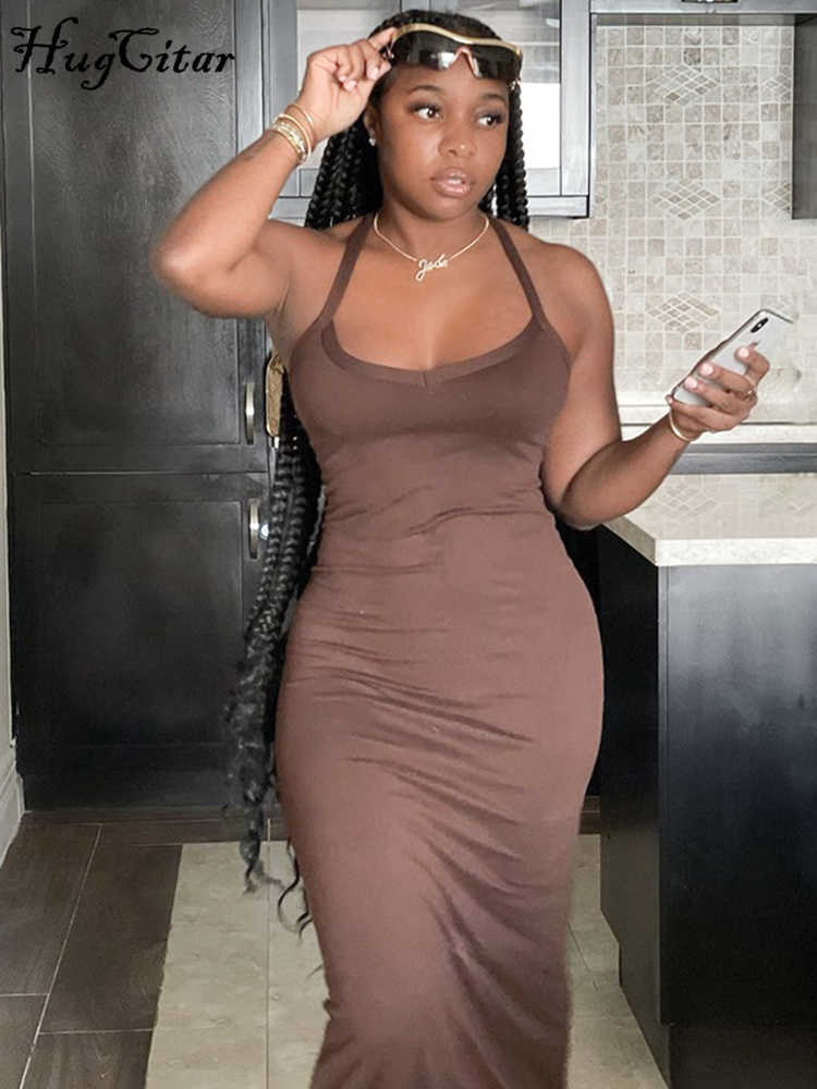 RUKAS Sleeveless Slips Solid Elegant Sexy Bodycon Slim Maxi Dress Summer Women Y2K Streetwear Party Yoga Outfit Wholesale