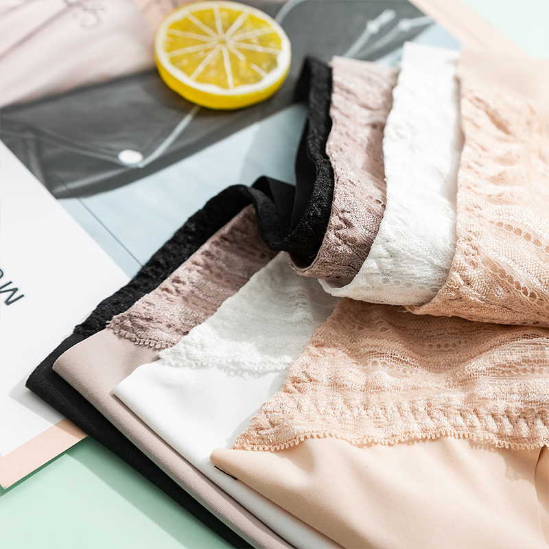 Women's Panties Women 100% Natural Silk Crotch stretch Sexy Lace Middle Rise Panties Briefs Underwear Lingerie TU001 230516