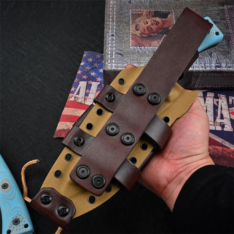 Special Offer M35 Strong Survival Straight Knife Z-wear Stone Wash Drop knife Point Blade Full Tang Blue G10 Handle Outdoor Fixed Blade Tactical Knive - view 9