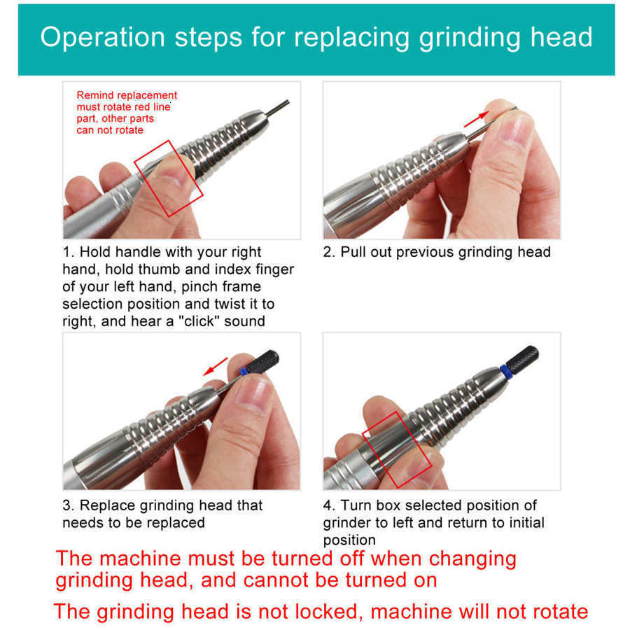 Nail Manicure Set Polishing Machine LUGX Electric Drill File Noiseless Art Grinding 230515