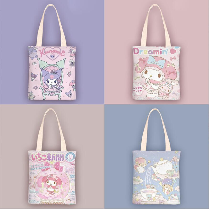 Girls Kawaii Kuromi Cinnamoroll Double Sides Print Zipper Canvas handbag Girl Student Lovely Accessories bags big Capacity
Girls Kawaii Kuromi Cinnamoroll Double Sides Print Zipper Canvas handbag Girl Student Lovely Accessories bags big Capacity