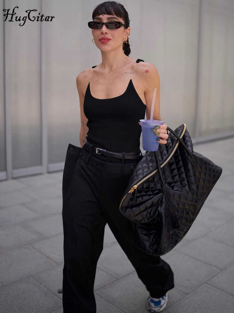 RUKAS Ribbed O Neck Transparent Slip Backless Sexy Slim Crop Tank Top Tees 2023 Summer Fashion Y2K Streetwear Party Club