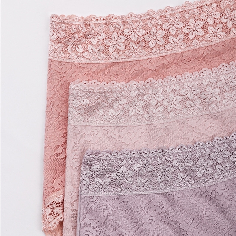 Women's Panties RUIN JS2 3PCS Women's Panties High Waist Hip Sexy Lace Underwears XL-4XL 230516