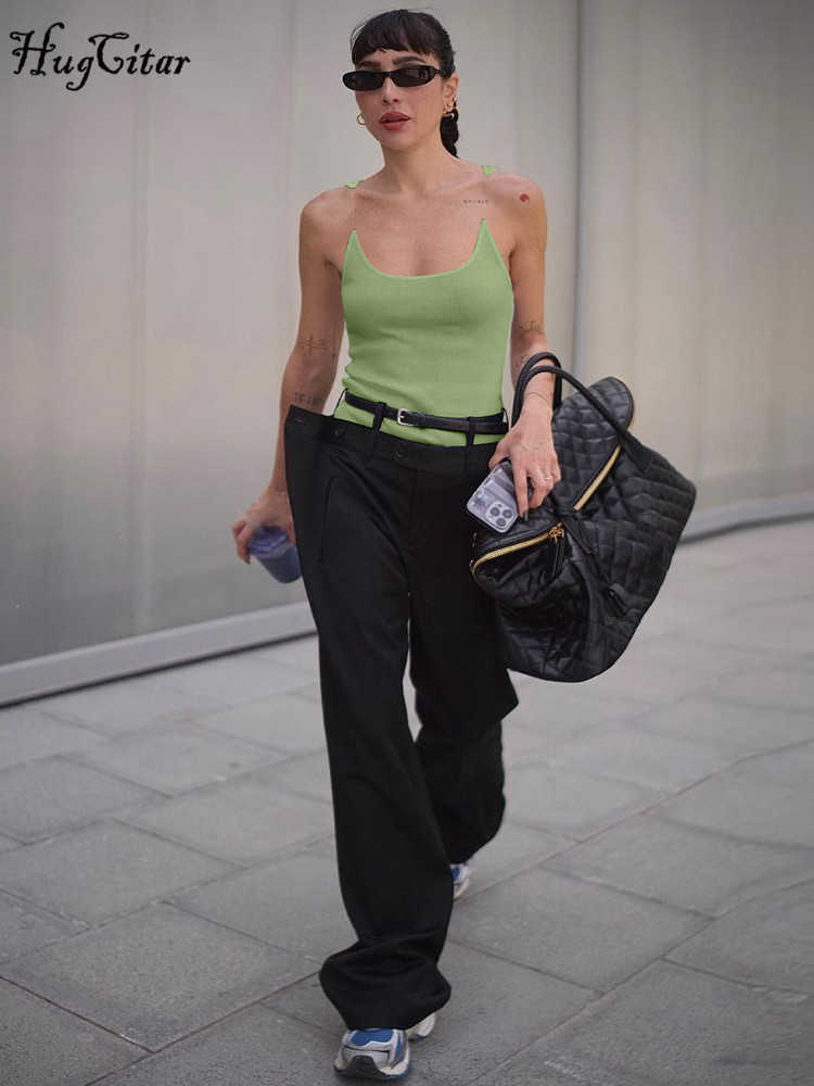 RUKAS Ribbed O Neck Transparent Slip Backless Sexy Slim Crop Tank Top Tees 2023 Summer Fashion Y2K Streetwear Party Club