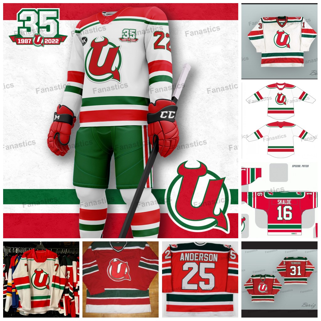 Devils White Red Jersey Custom any name any number Utica, White womens s-2xl
Devils White Red Jersey Custom any name any number Utica, White womens s-2xl