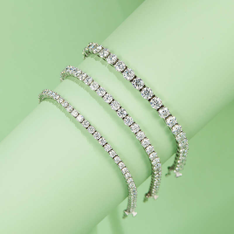 Fine Necklaces Iced Out Moisanite Diamond Tennis 925 Silver Sterling Chains Moissanite Necklace