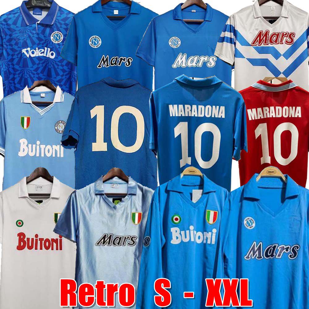 96 87 88 89 90 91 92 93 Napoli Retro Soccer Jerseys Coppa Napoli Maradona Vintage Calcio Classic Vintage Football shirts 1986 1987 1988 1989 1991 1993 Long sleeved