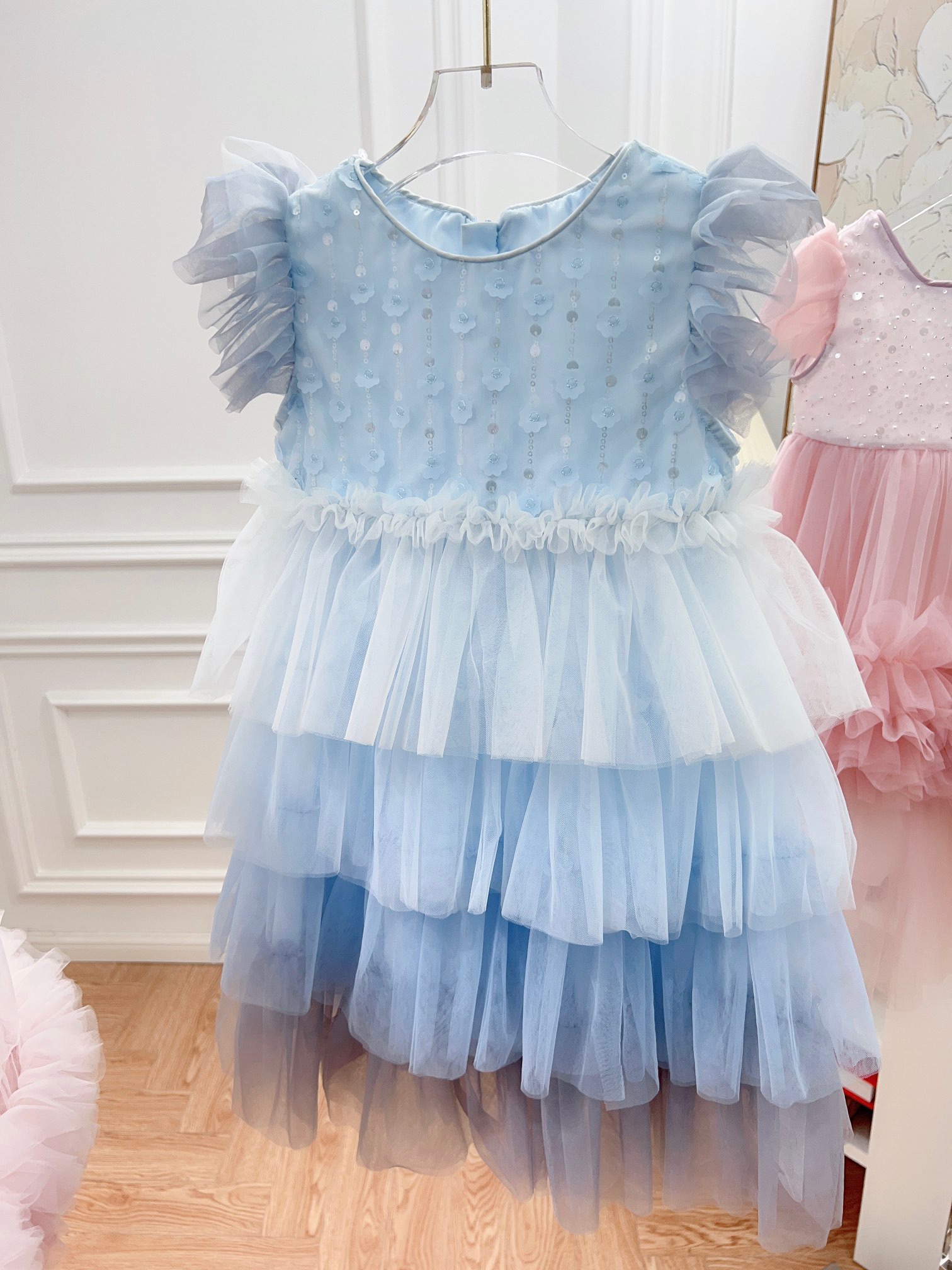 Customized Kids Girls Princess Dress Childrens Girl's Dresses Fashion Summer Petal Wedding Cothes