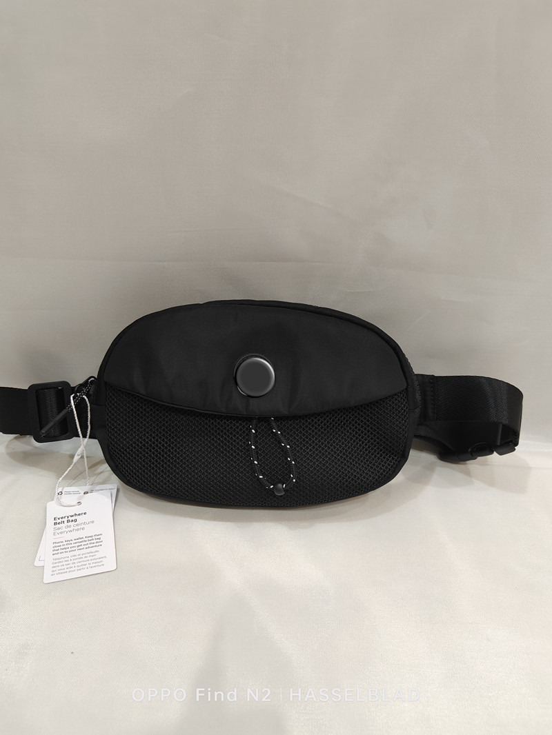 lu Outdoor Belt Bags Women Men Waist Bag Take it With Metal Gym Elastic Adjustable Strap Zipper Fanny pack 7 Colors