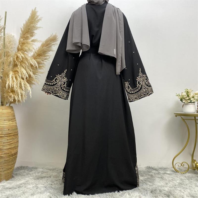 Ethnic Clothing Ethnic Clothing Beaded Open Abaya For Women Dubai 2023 Fashion Middle East Muslim Islamic Kimono Abayas Turkey Dresses Kaftan Jalabiya
