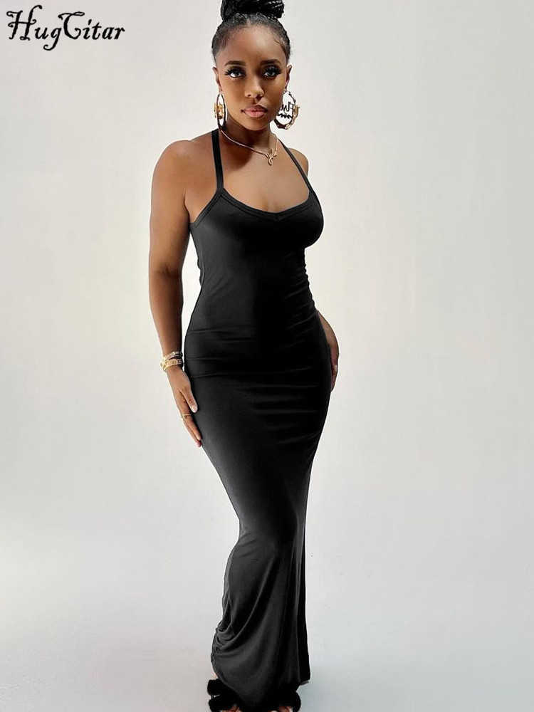 RUKAS Solid Sleeveless Slips Elegant Sexy Slim Skinny Maxi Prom Dress 2023 Summer Women Birthday Party Clothes Y2K Wholesale