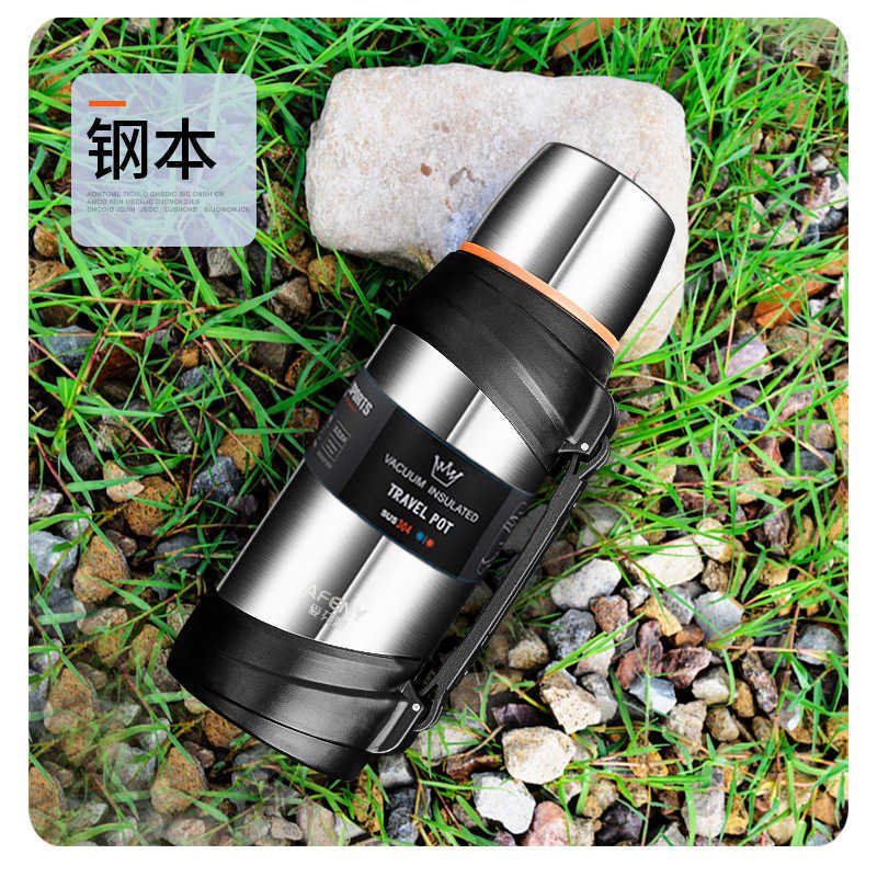 Thermoses New listed stainless steel thermos portable vacuum kettle for traveling large capacity car cup Free shipping