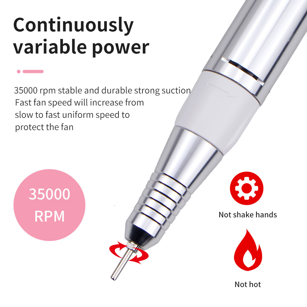 Nail Manicure Set 80W 2IN1 35000RPM Drill Enhancement Machine and Cleaner Tools Vacuum with Fan 230515