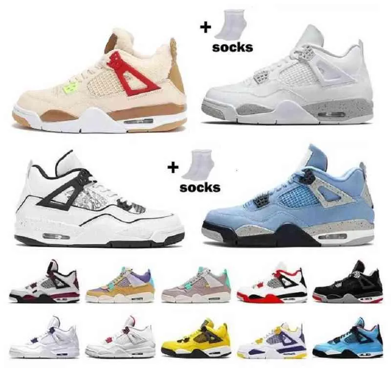 Athletic & Outdoor Jumpman 4s 4 retro kids Big boy basketball shoes UNC Camo Ale Xnw