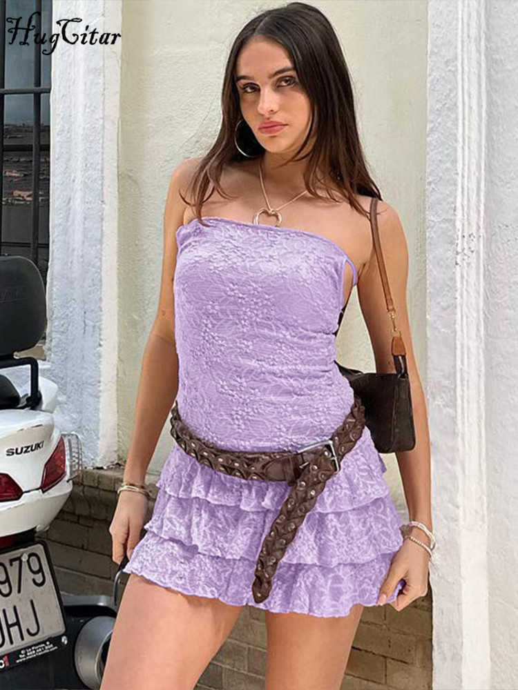 RUKAS Halter Sleeveless Floral Embroidered Solid Pleated Elegant Sexy Mini Dress Summer Women Slim Outfit Streetwear Party
