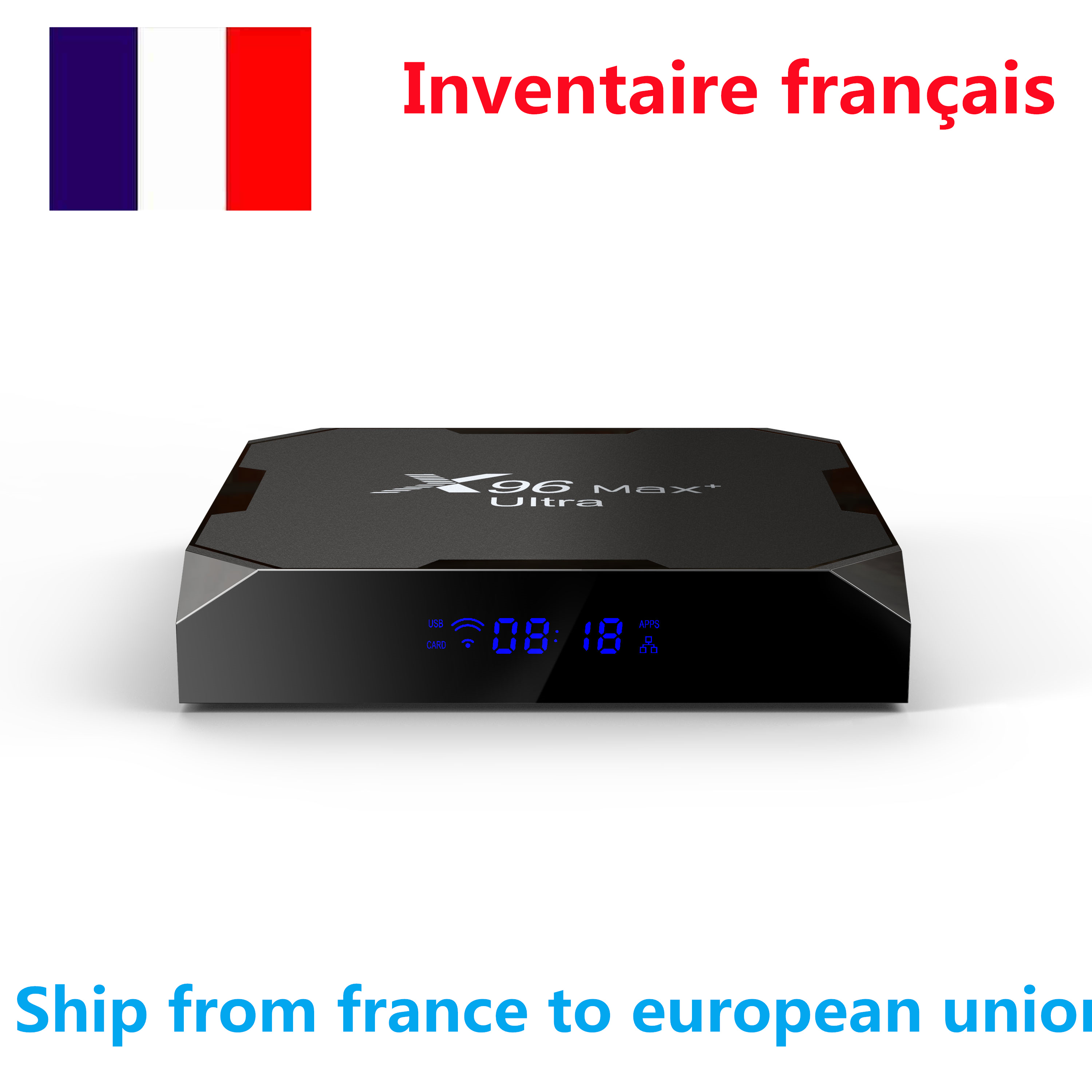 Ship from france TV Box X96 Max plus Ultra Amlogic S905X4 5G dual WiFi 8K H.265 HEVC Android 11 os 4gb ram 32gb rom bt