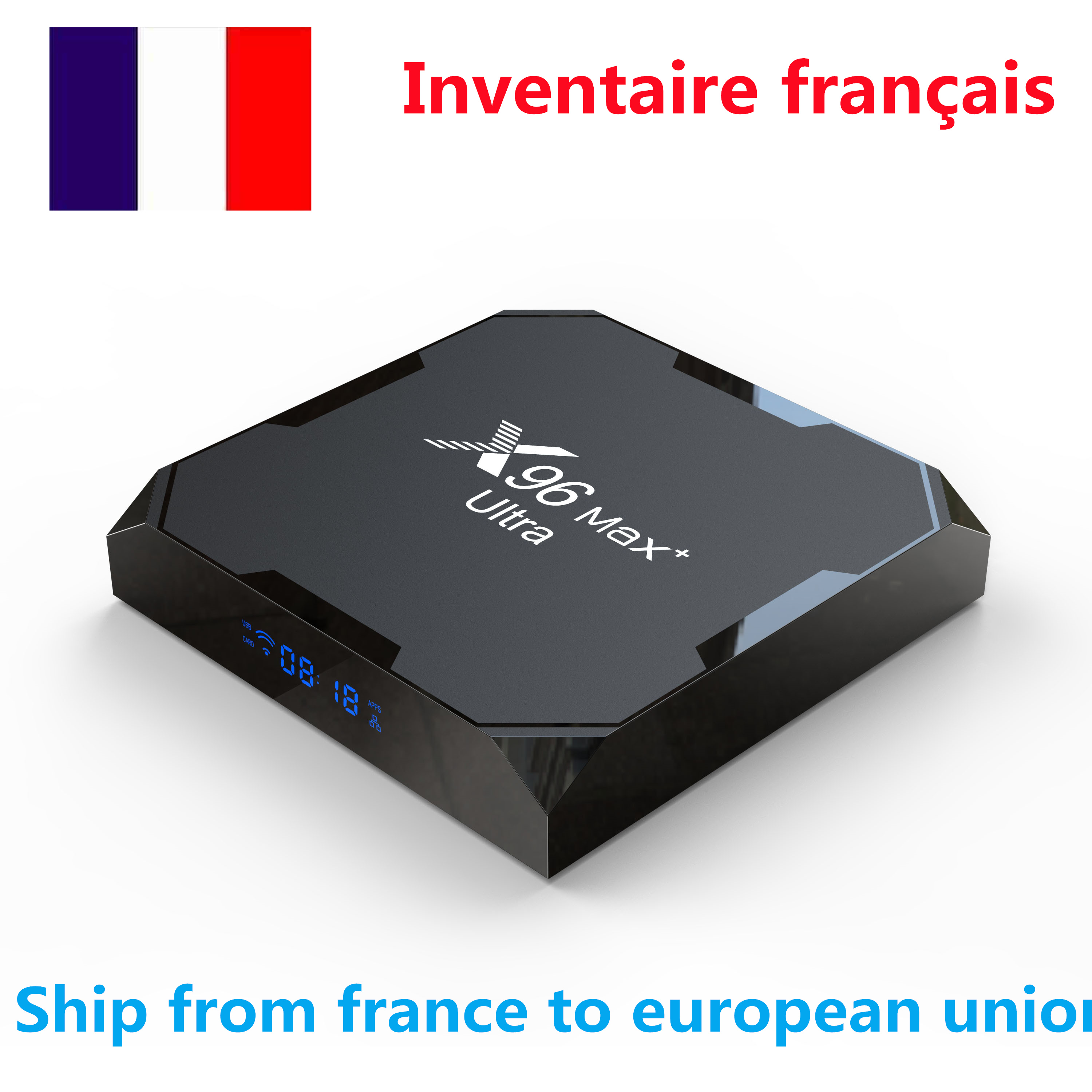 Ship from france TV Box X96 Max plus Ultra Amlogic S905X4 5G dual WiFi 8K H.265 HEVC Android 11 os 4gb ram 32gb rom bt