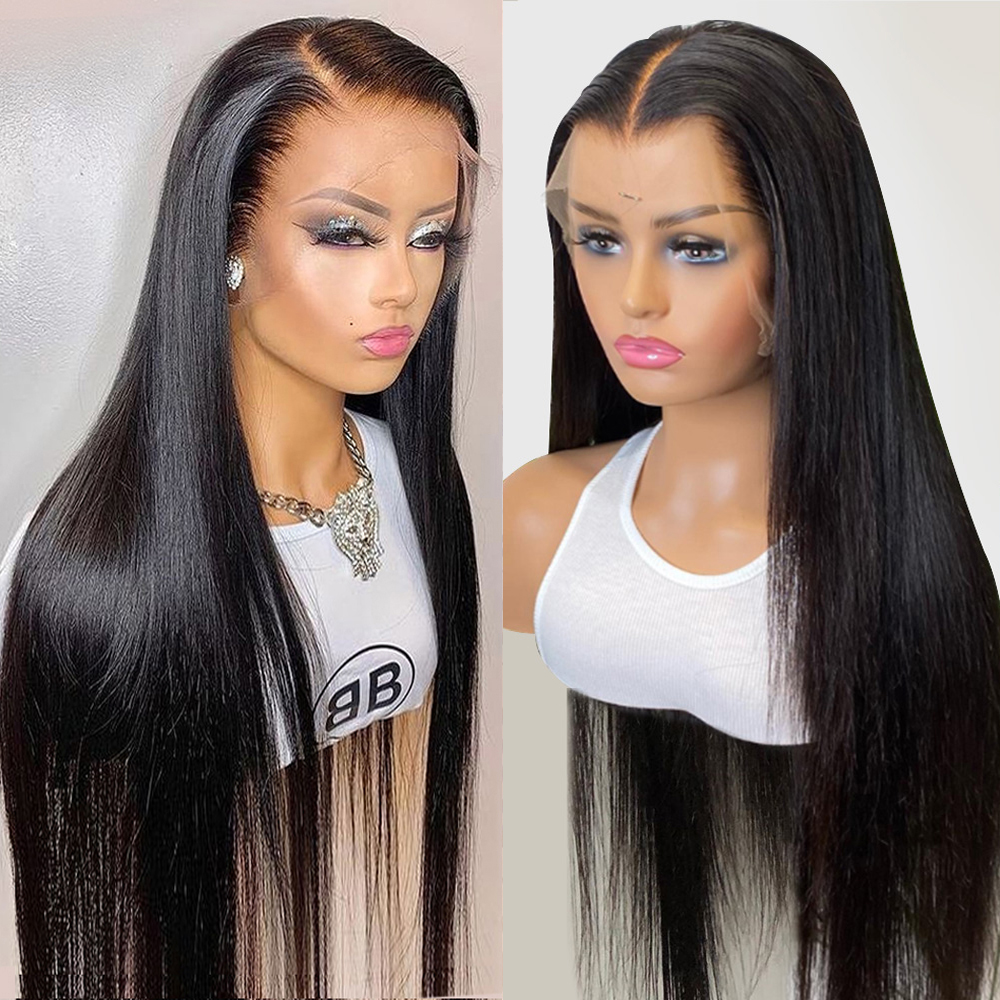 perruque Brazilian Straight Human Hair Wigs 360 Full Lace Frontal Wig Pre Plucked For Women 13x4 HD Lace Frontal Wigs Synthetic