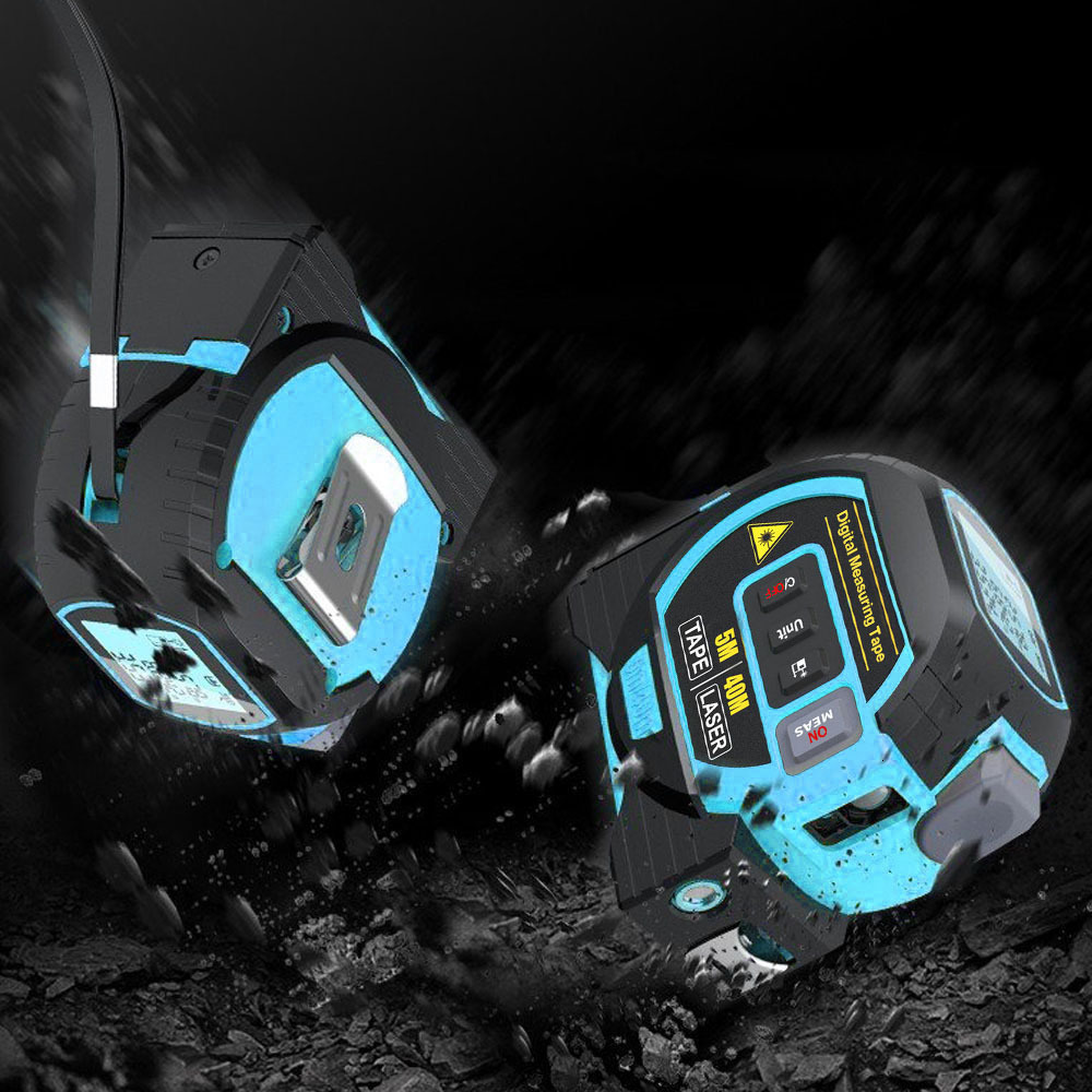 Tape Measures 3in1 Laser Rangefinder 5m Tape Measure Ruler LCD Display with Backlight Distance Meter Building Measurement Device Area Volumes 230516