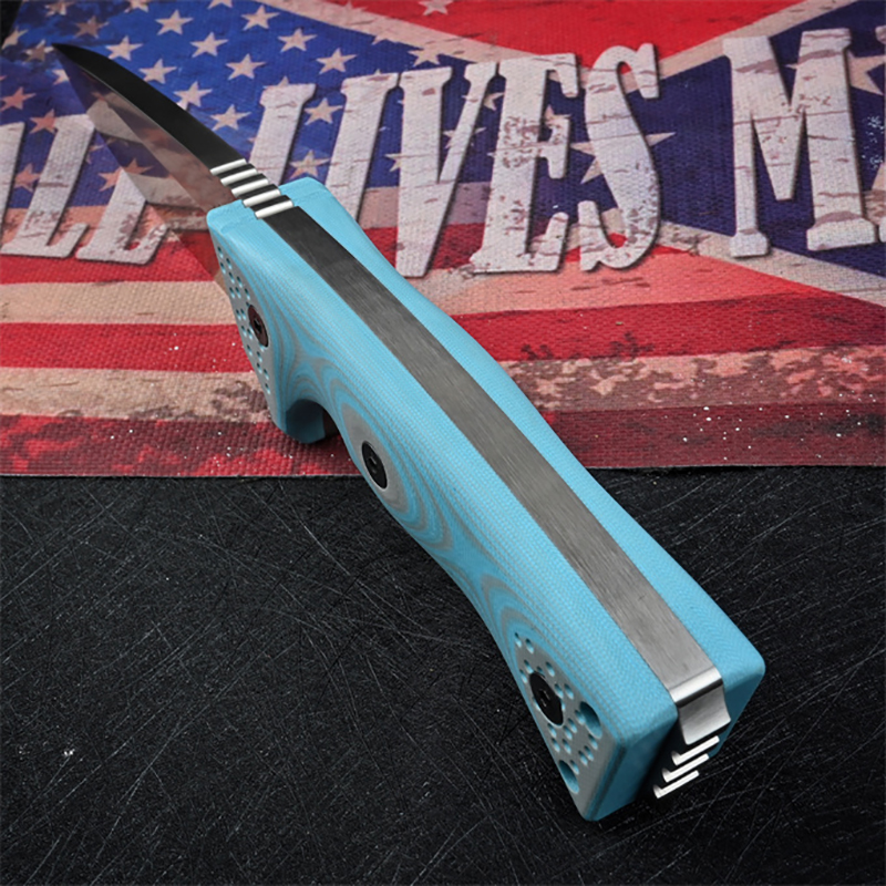 Special Offer M35 Strong Survival Straight Knife Z-wear Stone Wash Drop knife Point Blade Full Tang Blue G10 Handle Outdoor Fixed Blade Tactical Knive - view 8