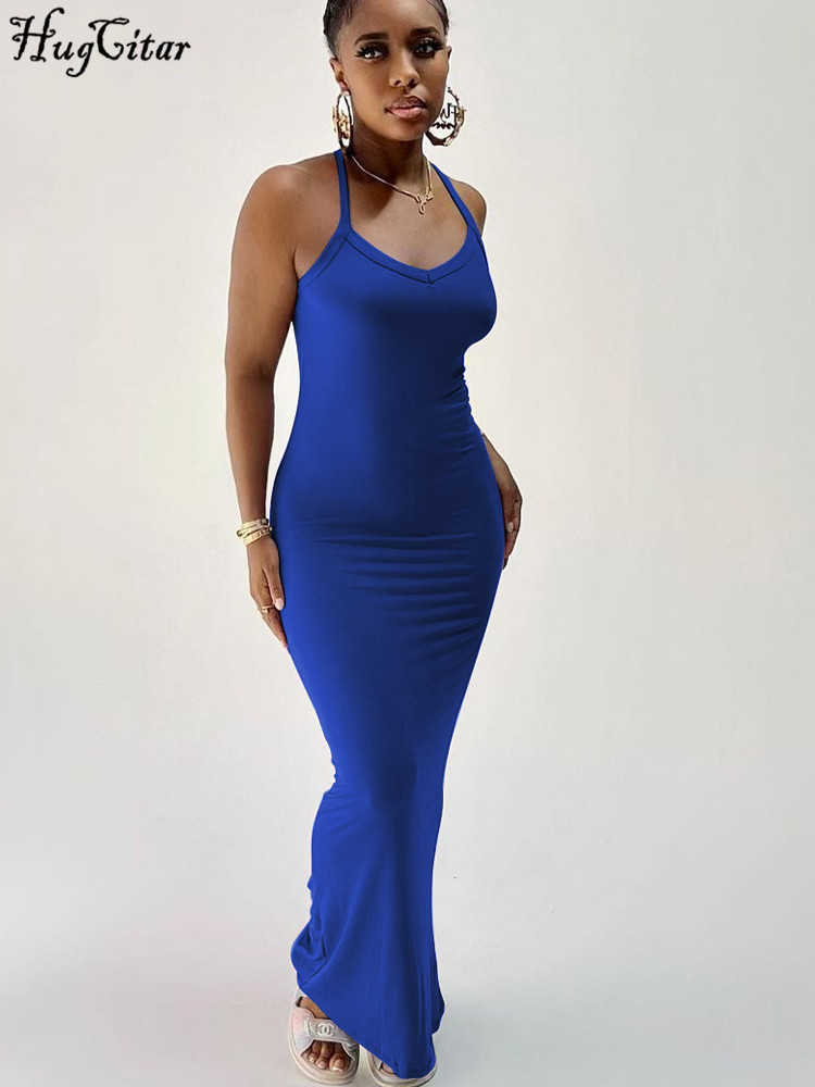 RUKAS Solid Sleeveless Slips Elegant Sexy Slim Skinny Maxi Prom Dress 2023 Summer Women Birthday Party Clothes Y2K Wholesale