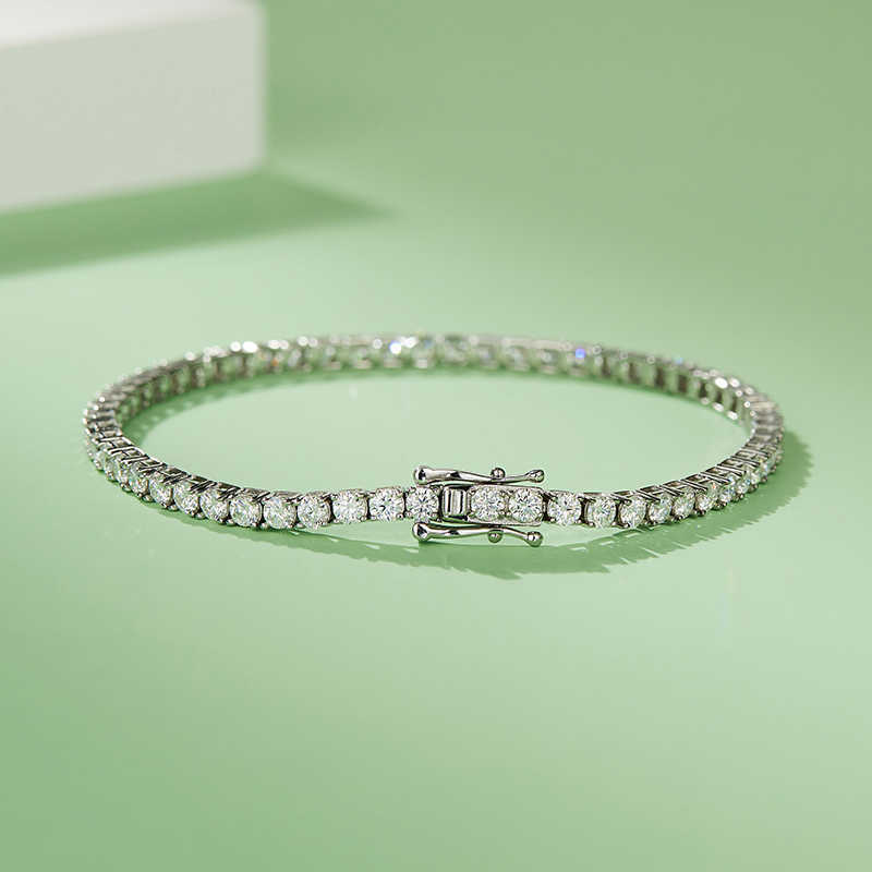 Fine Necklaces Iced Out Moisanite Diamond Tennis 925 Silver Sterling Chains Moissanite Necklace