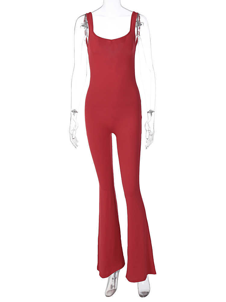 RUKAS Women Fashion Straps Backless Solid Sexy Bodycon One Piece Jumpsuit Summer Casual Streetwear Party Club Romper Overalls