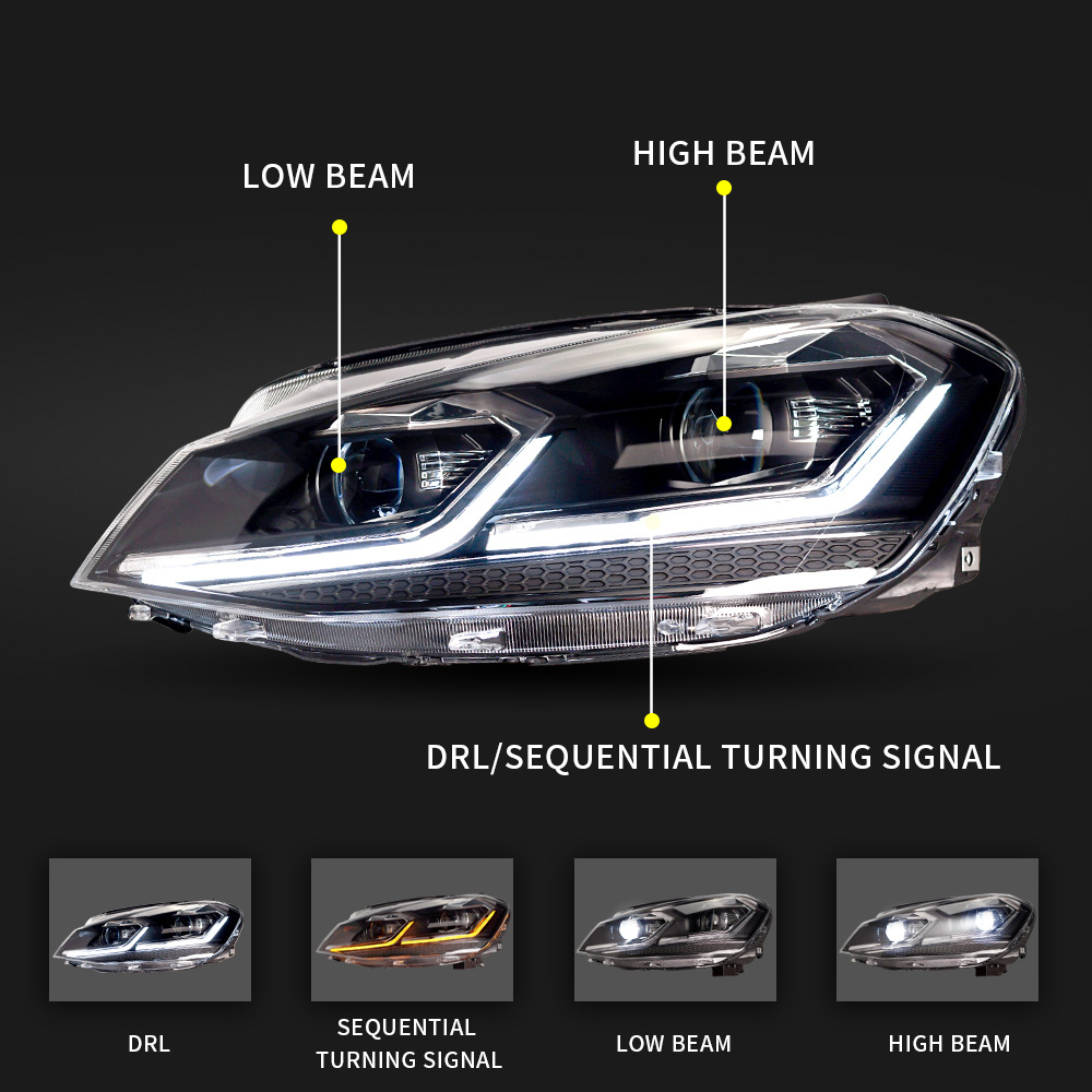 Car Front Headlight For VW Golf 7 20 14-20 17 LED Head Lamp Styling Dynamic Turn Signal Lens Automotive Accessories