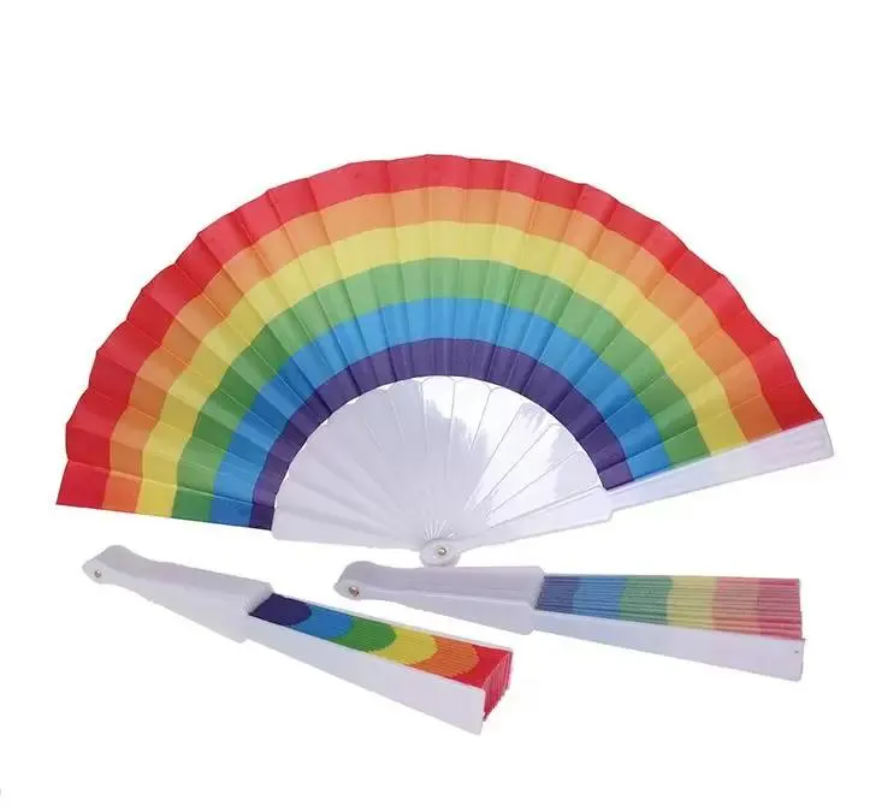 Party Favors Rainbow Fan Gay Pride Plastic Bone Rainbows Hand Fans LGBT Events Rainbows-Themed Parties Gifts 23CM A0516
Party Favors Rainbow Fan Gay Pride Plastic Bone Rainbows Hand Fans LGBT Events Rainbows-Themed Parties Gifts 23CM A0516