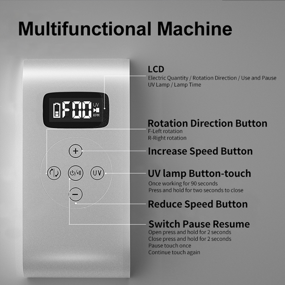 Nail Manicure Set Rechargeable Electric Cordless Drill Machine 35 000 RPM UV Gel Dryer Lamp Salon Expert Art Tools 230515