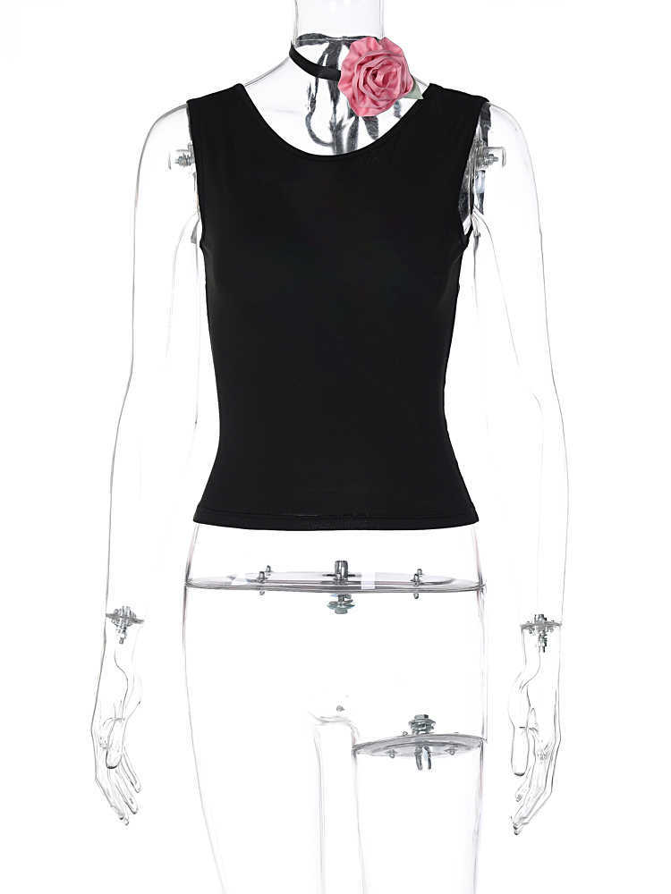 RUKAS Flower Scarf Backless Solid Lace Up Sexy Slim Crop Tank Top 2023 Summer Women Y2K Casual Clothes Streetwear Biker