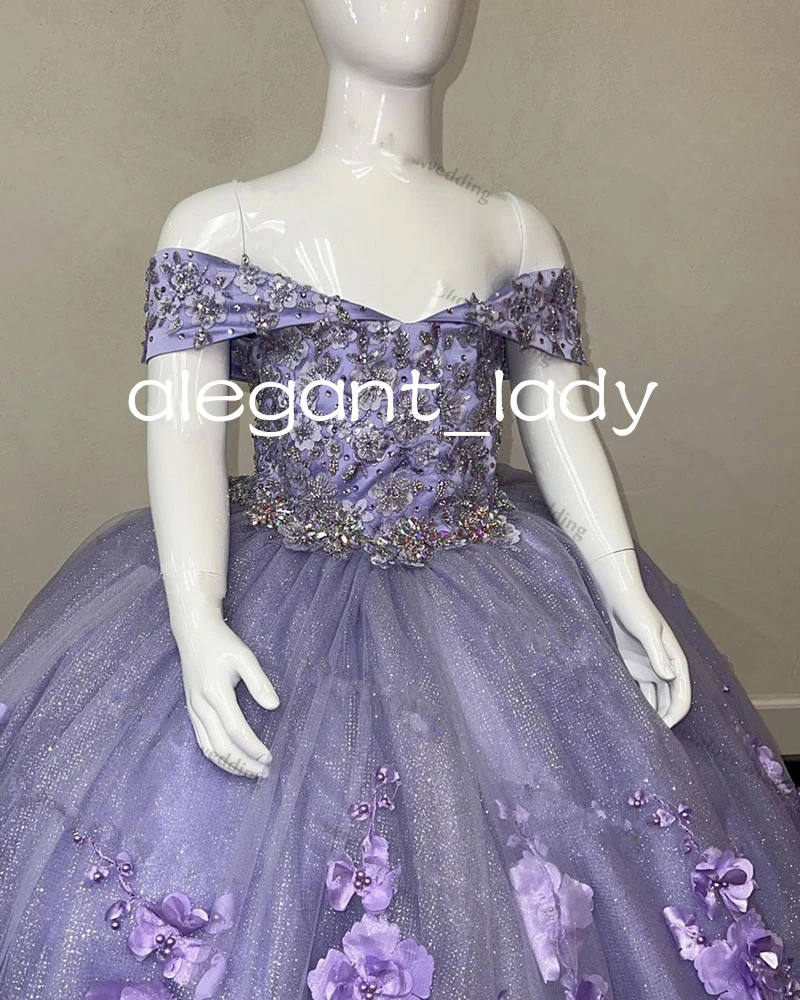 Lavender lilac mini Quinceanera Dresses with cape 2023 Off Shoulder Appliques Flowers Girl Prom Gowns Custom Mis 15 Party Wear