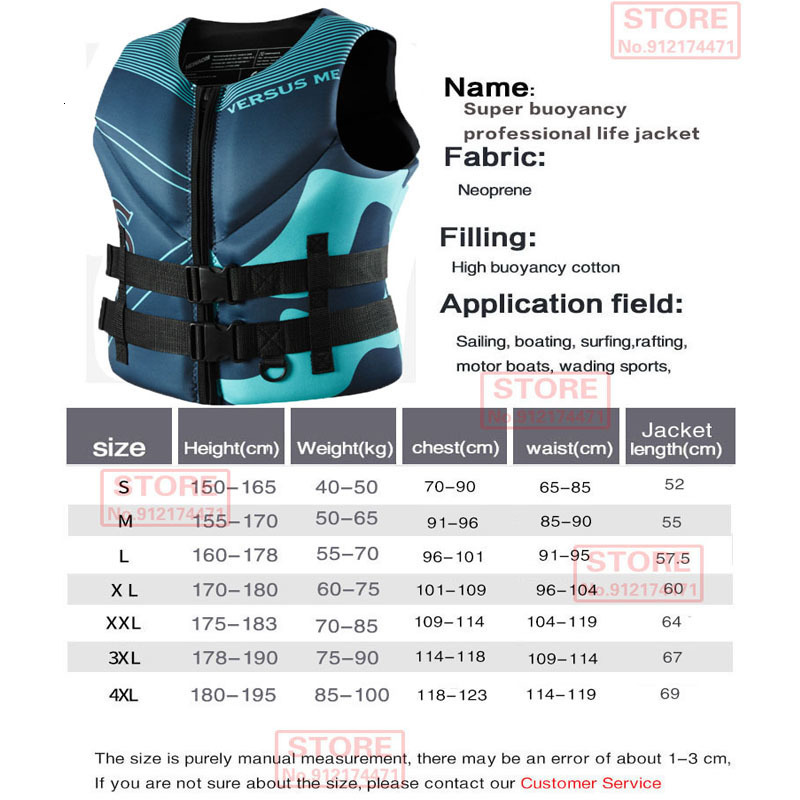 Life Vest Buoy Life Jacket Super Buoyancy Neoprene Life Jacket for Adult Surf Raft Kayak Fishing Jet Ski Water Sport Swimming Rescue Life Vest 230515