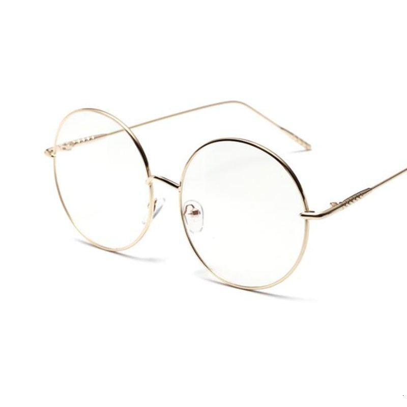 Reading Glasses Oversized Round Metal Anti Blue Light Woman Reading Glasses Men Clear Lens Vintage Eyeglasses Presbyopia Large Computer Goggles 230516