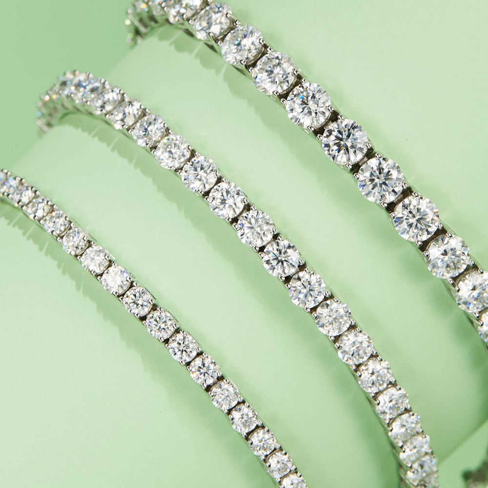 Fine Necklaces Iced Out Moisanite Diamond Tennis 925 Silver Sterling Chains Moissanite Necklace