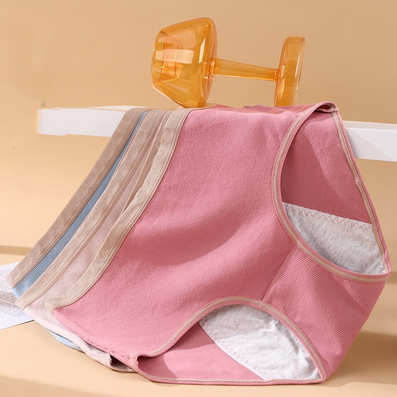 Women's Panties Women's Large Size Panties Mid-Waist Leak-Proof Physiological Pants Cotton Lingerie Menstrual Period Aunt Underwear Ladies 2