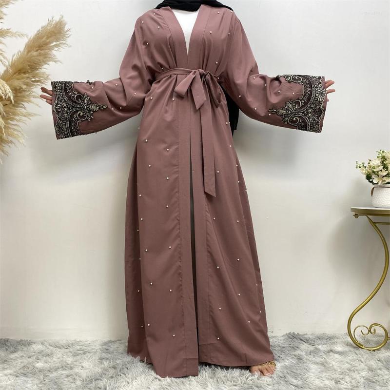 Ethnic Clothing Ethnic Clothing Beaded Open Abaya For Women Dubai 2023 Fashion Middle East Muslim Islamic Kimono Abayas Turkey Dresses Kaftan Jalabiya