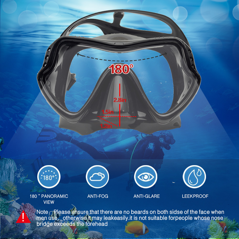 Diving Masks Professional Scuba Diving Masks Snorkeling Set Adult Silicone Skirt AntiFog Goggles Glasses Swimming Pool Equipment 230515