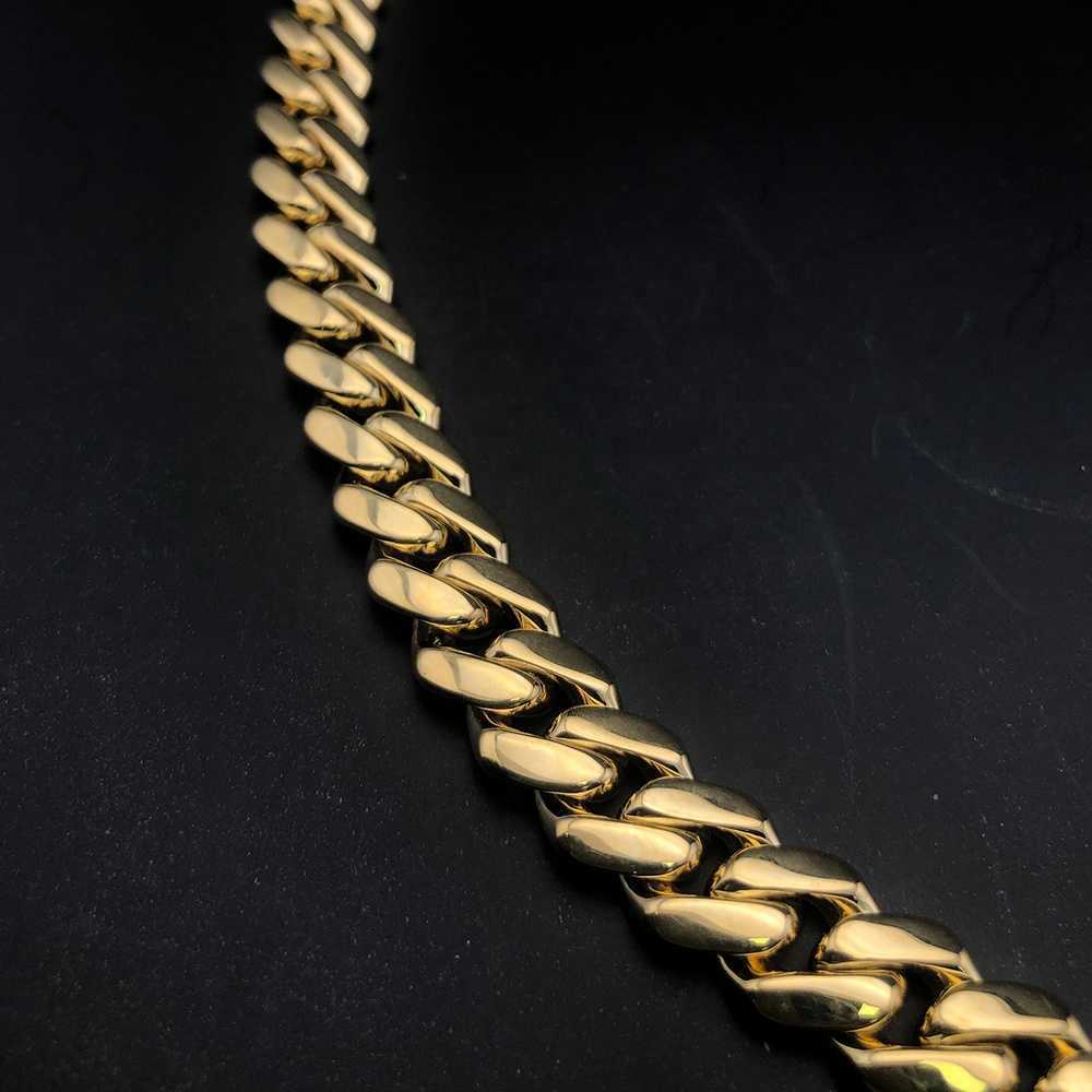 22 Inches 10mm Real S Sier 10k 14k gold miami cuban k chain necklace for women men