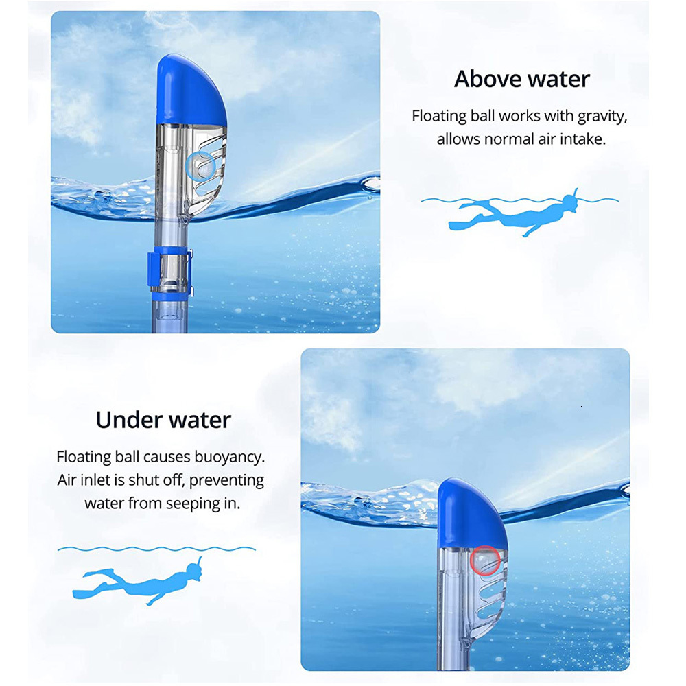 Diving Masks Diving Mask Foldable AntiFog Snorkel Mask Set with Full Dry Top System for Free Swim Professional Snorkeling Gear Adults Kids 230515