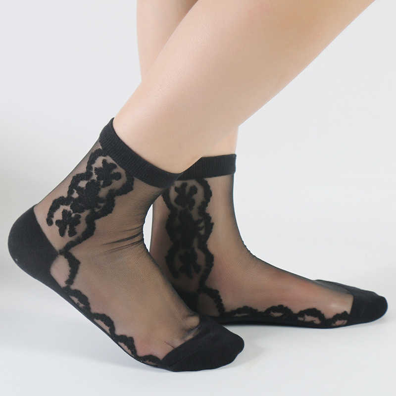 Socks Hosiery Women's transparent nylon and cotton socks short and cool socks for women spring and summer P230516