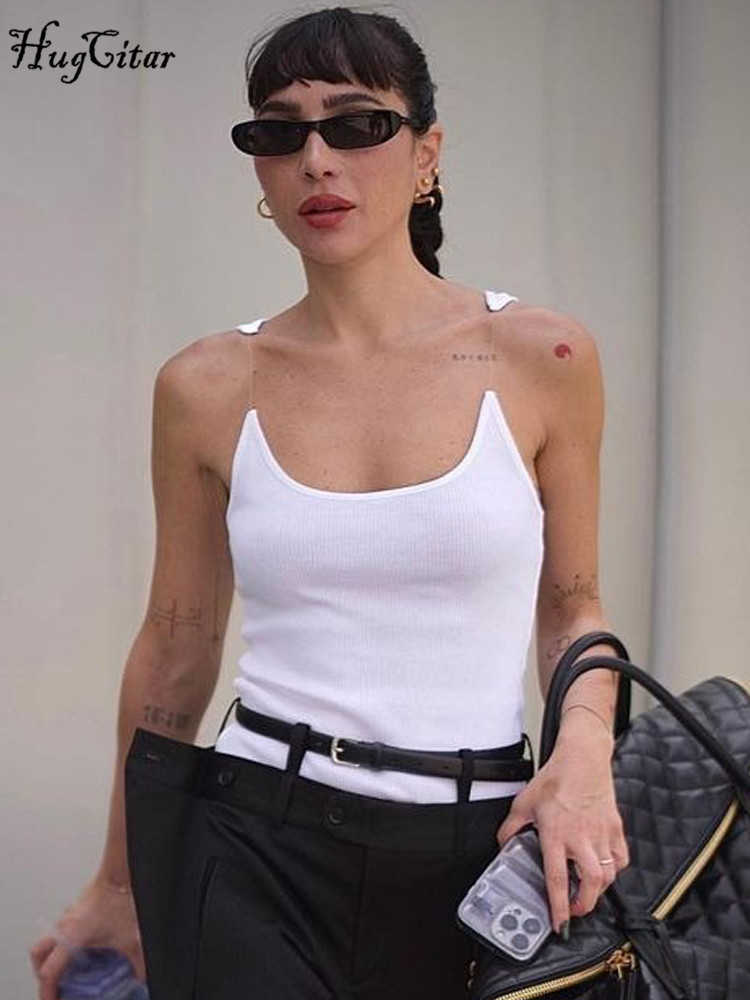 RUKAS Ribbed O Neck Transparent Slip Backless Sexy Slim Crop Tank Top Tees 2023 Summer Fashion Y2K Streetwear Party Club