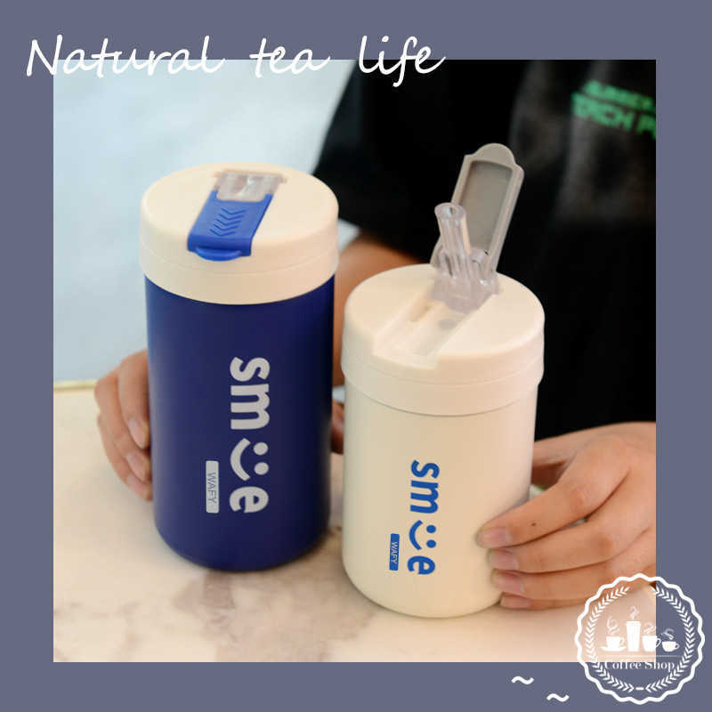 Thermoses Heat net red ton children's heat preservation water stainless steel straw male and female student gift portable cup Free shipping