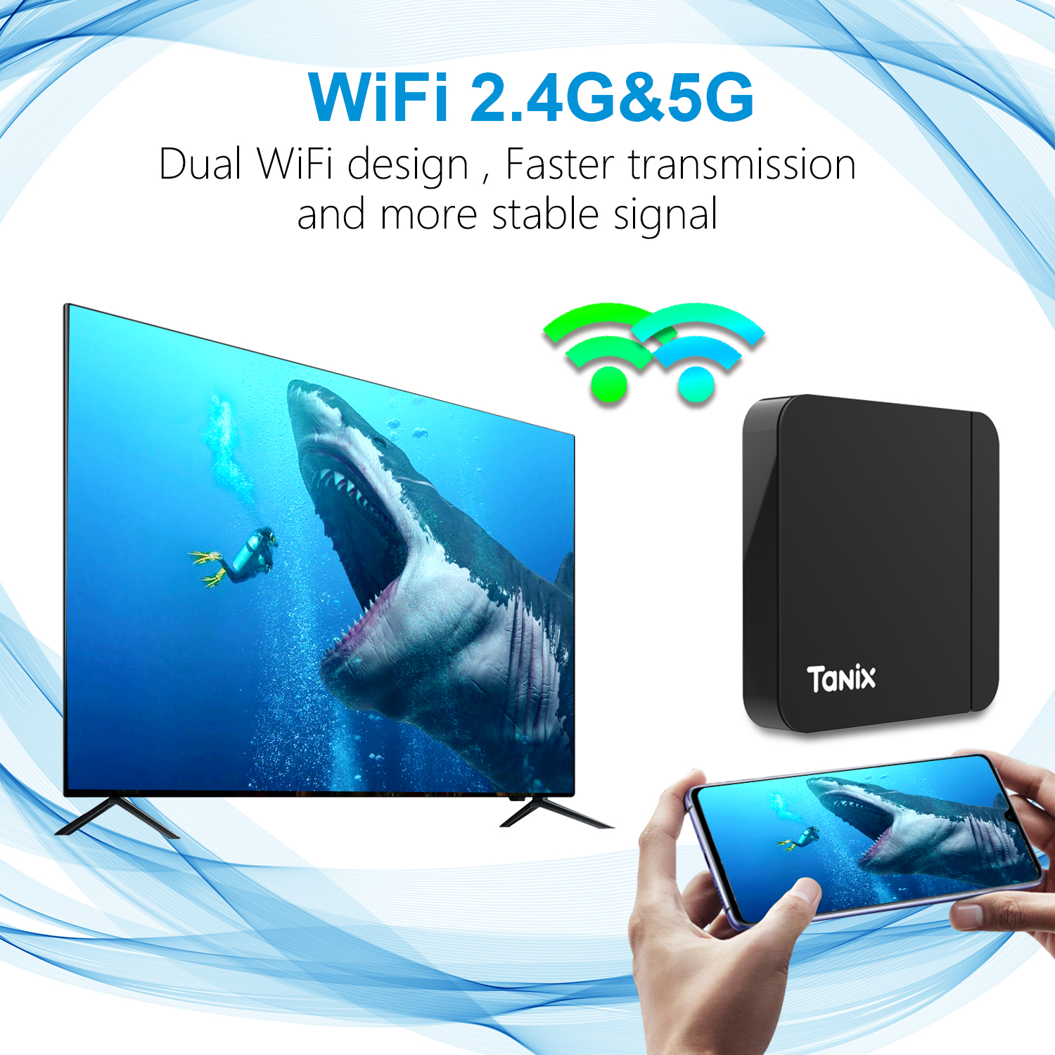 Ship from france TANIX W2 TV Box Android 11 OS 4K HD BT Amlogic S905W2 2G 16G Media Players 2.4G&5G Dual Wifi BT
