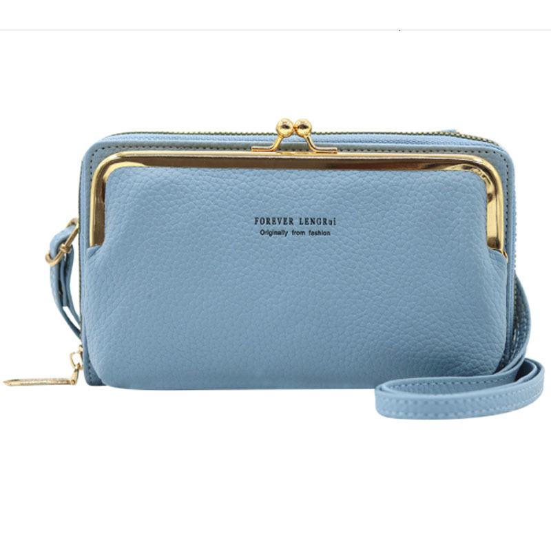 Waist Bags Tas Kurir Wanita Baru Hijau Korea Litchi Pola Dompet Ritsleting Kecil Ponsel 230516