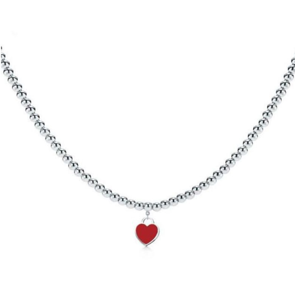 Designer T letters Heart necklace ladies 925 silver couple necklace blue pink green red neck jewelry Valentine's Day gift high quality does not fade
Designer T letters Heart necklace ladies 925 silver couple necklace blue pink green red neck jewelry Valentine's Day gift high quality does not fade