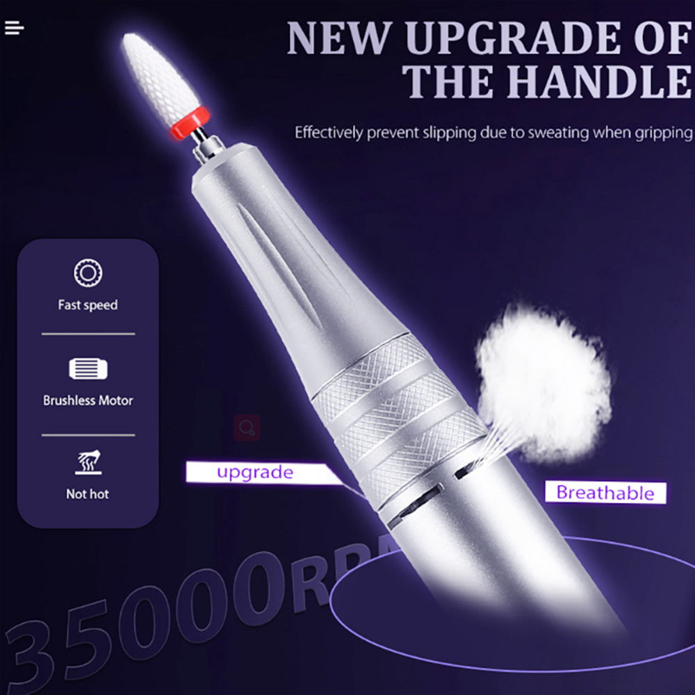 Nail Manicure Set Rechargeable Electric Cordless Drill Machine 35 000 RPM UV Gel Dryer Lamp Salon Expert Art Tools 230515