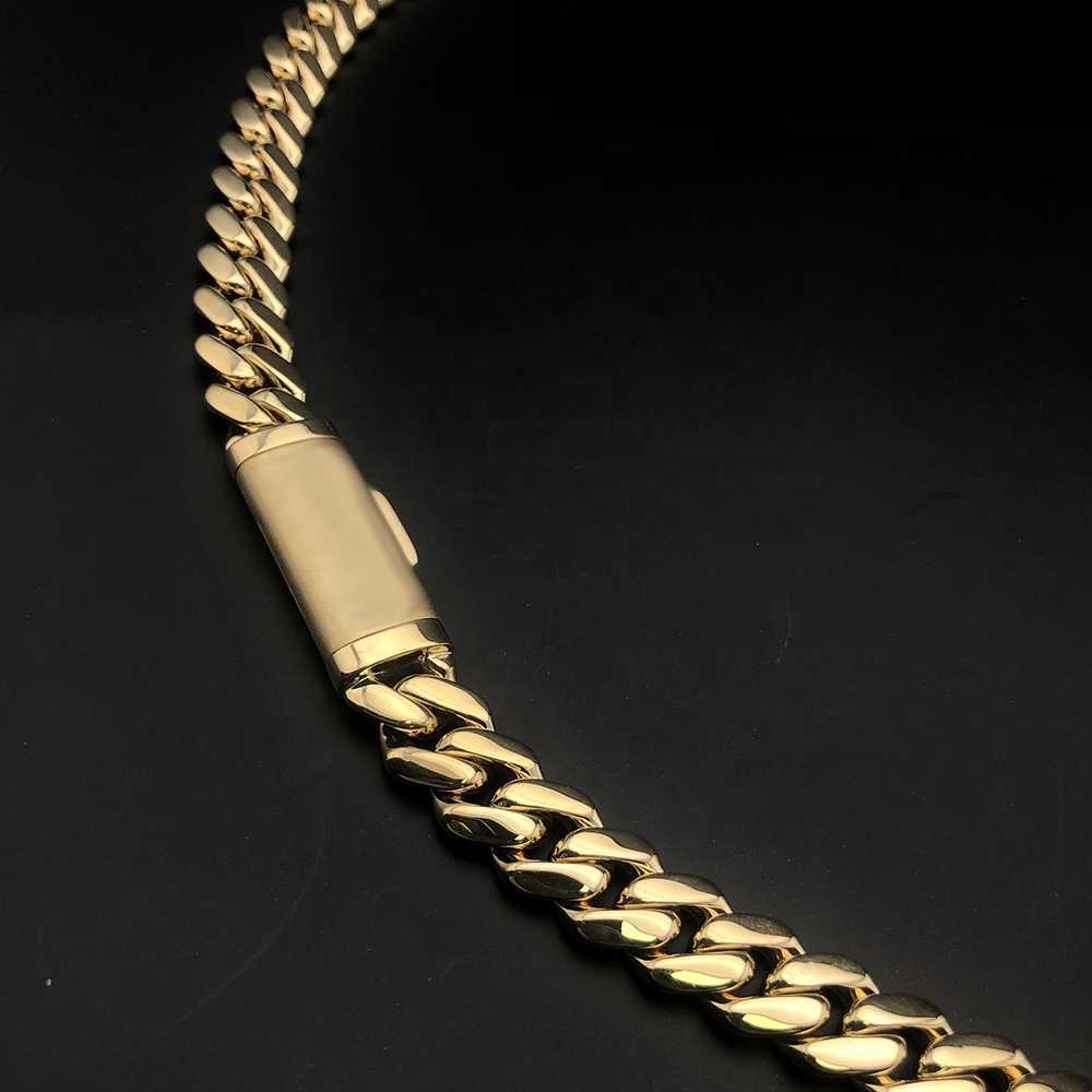 22 Inches 10mm Real S Sier 10k 14k gold miami cuban k chain necklace for women men