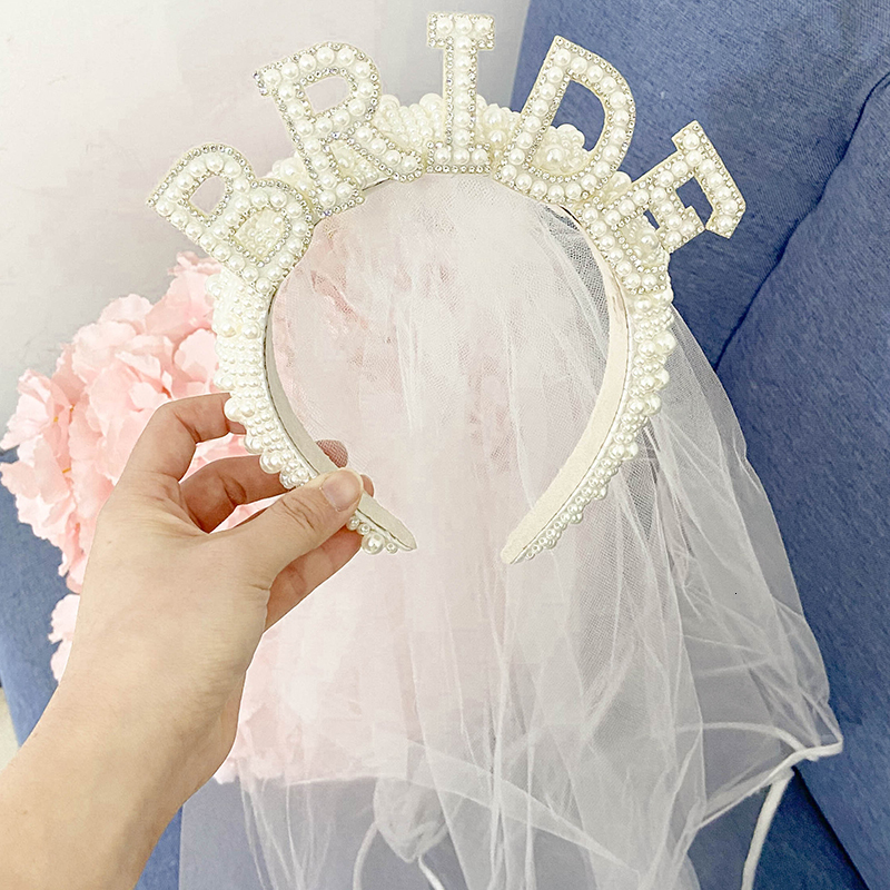 Other Event Party Supplies Bride to be Pearl crown tiara veil Bach Bachelorette hen Party Bridal Shower wedding engagement rehearsal dinner Decoration