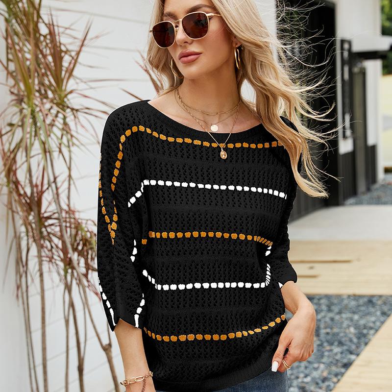 Womens Sweaters Autumn Winter Women Off Shoulder Cut Out Elegant Office Knitted Tops Female Casual Pullovers Long Sleeve ClothesWomens